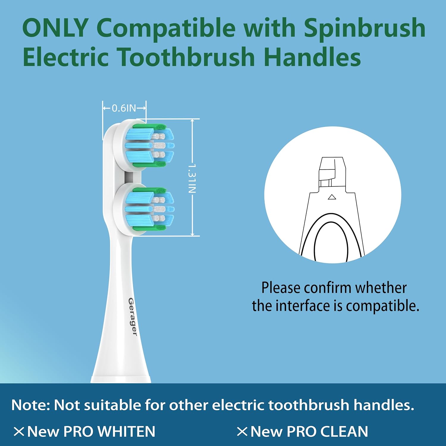 Replacement Heads Compatible with Spinbrush Pro Clean Electric Toothbrush AdultsToothbrush Head, 10 Pack Brush Heads Medium Bristles